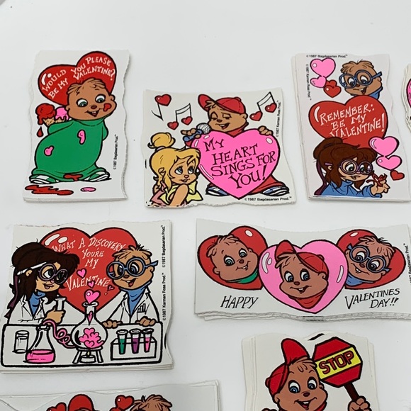 Alvin And The Chipmunks Valentines cards ephemera vintage - Picture 3 of 14